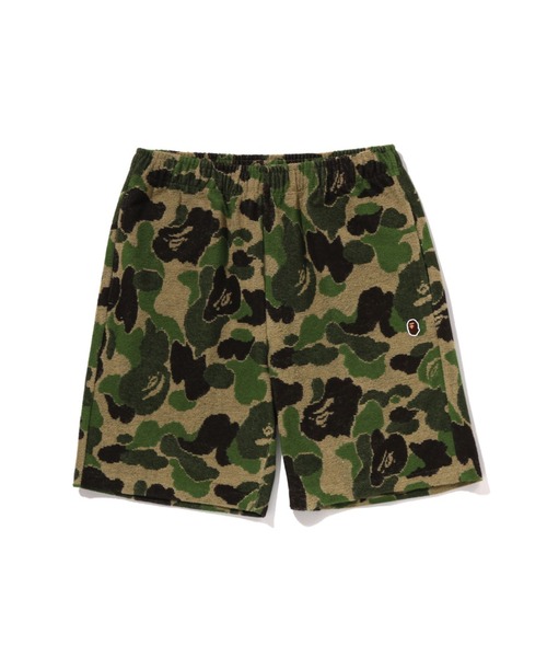 A BATHING APE(アベイシングエイプ)の「ABC CAMO PILE ONE POINT SWEAT SHORTS(スウェットパンツ・メンズ・ブルー/グリーン/ピンク・MEDIUM/X-LARGE/XX-LARGE/LARGE/SMALL)」の1枚目の写真