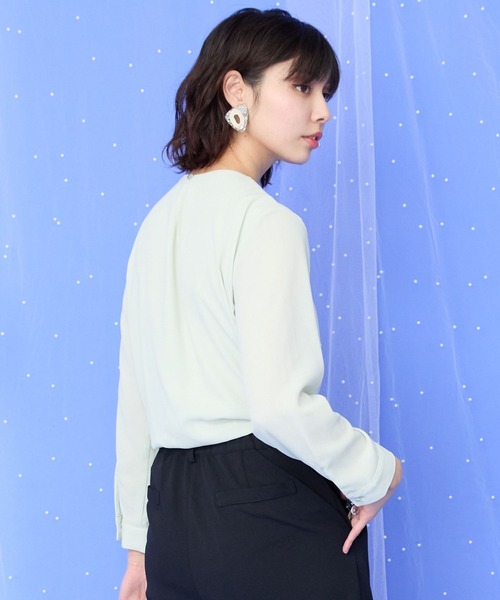 ブラウス シャツ 「JETSET SOLO PLUS」シフォンジョーゼットボウタイブラウス レディース セール】【JETSET SOLO PLUS】シフォンジョーゼットボウタイ