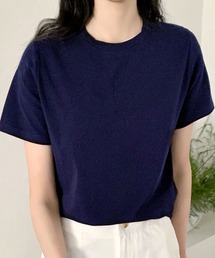 コットン素材クルーネック半袖Tシャツ