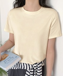 コットン素材クルーネック半袖Tシャツ