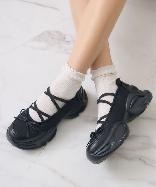 RETRO GIRL（レトロガール）の「スニーカーソールシューズ（その他シューズ・レディース・ブラック/ブラック系その他/オフホワイト・MEDIUM/LARGE）」の6枚目の写真