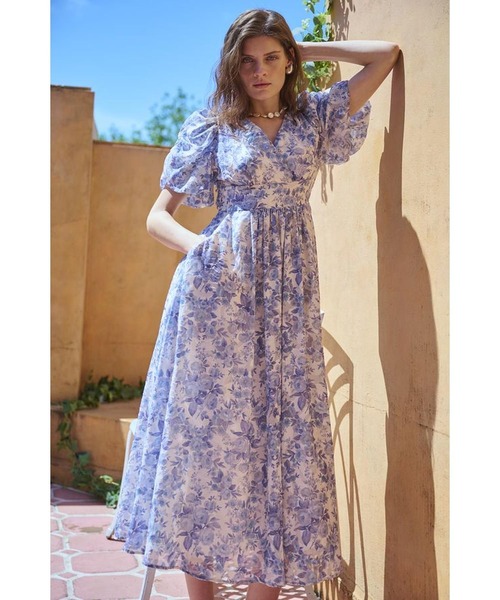 Harper Dress カシュクールプリントドレス（ワンピース）｜Estella.K