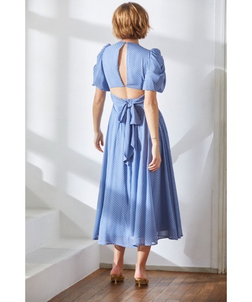 Estella.K（エステラケー）の「Harper Dress カシュクールプリントドレス（ワンピース・レディース・オフホワイト/アイボリー/ブラック/ラベンダー/サックスブルー系/ブルー系その他/イエロー系・FREE）」の17枚目の写真