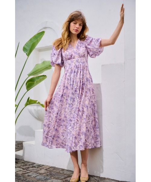 【ほぼ新品】Estella.K エステラケー カシュクールドットドレス セール】Harper Dress カシュクールプリントドレス（ワンピース