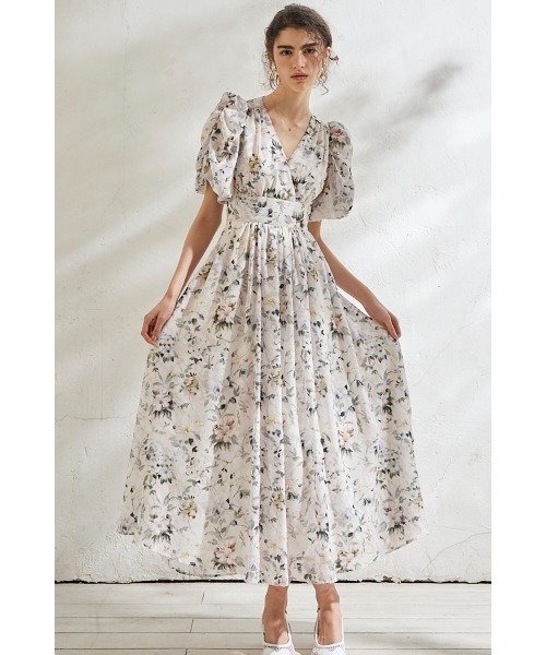 セール】Harper Dress カシュクールプリントドレス（ワンピース