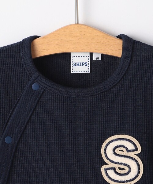 SHIPS（シップス）の「SHIPS KIDS:70～80cm / ストレッチ サーマル ロンパース（ロンパース・キッズ・ネイビー/ライトグレー・70/80）」の4枚目の写真