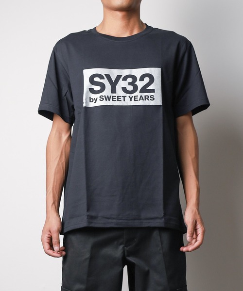 SY32 by SWEET YEARS(エスワイサーティトゥバイスィートイヤーズ)の「【RS】【SY32 by SWEET YEARS】BOXロゴT(Tシャツ/カットソー・メンズ・ブラック系その他3/ブラック系その他/ブラック系その他2/ブラック/ホワイト/ホワイト系その他・SMALL/XX-LARGE/X-LARGE/MEDIUM/LARGE)」の5枚目の写真