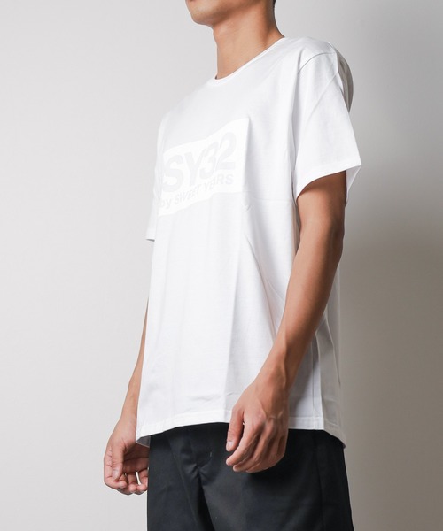SY32 by SWEET YEARS(エスワイサーティトゥバイスィートイヤーズ)の「【RS】【SY32 by SWEET YEARS】BOXロゴT(Tシャツ/カットソー・メンズ・ブラック系その他3/ブラック系その他/ブラック系その他2/ブラック/ホワイト/ホワイト系その他・SMALL/XX-LARGE/X-LARGE/MEDIUM/LARGE)」の7枚目の写真
