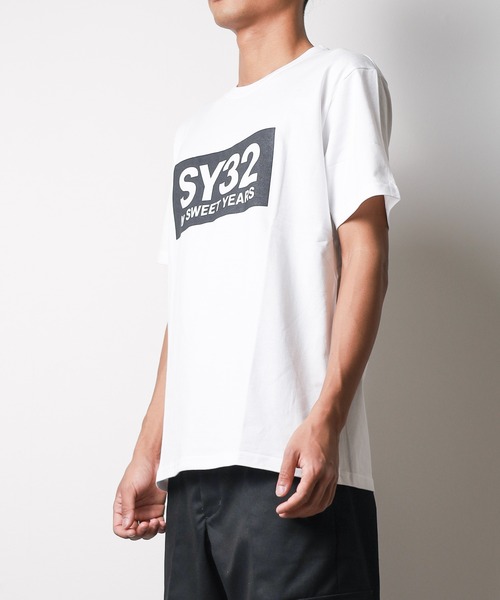 SY32 by SWEET YEARS(エスワイサーティトゥバイスィートイヤーズ)の「【RS】【SY32 by SWEET YEARS】BOXロゴT(Tシャツ/カットソー・メンズ・ブラック系その他3/ブラック系その他/ブラック系その他2/ブラック/ホワイト/ホワイト系その他・SMALL/XX-LARGE/X-LARGE/MEDIUM/LARGE)」の9枚目の写真