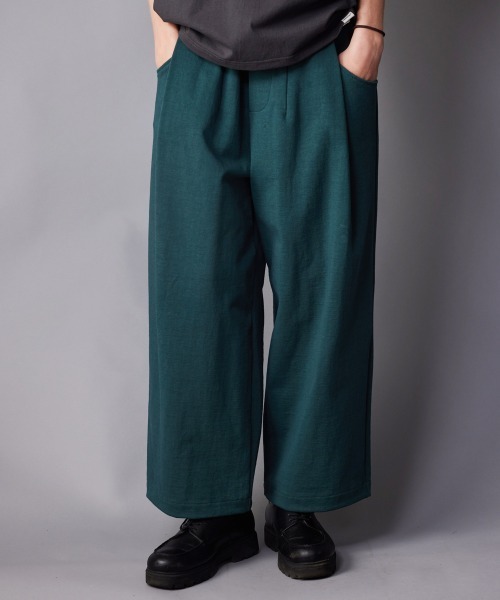 rehacer(レアセル)の「rehacer : Loop Wheel Tank Pants / ループウイール(吊り編み) タンク パンツ(その他パンツ・メンズ・グリーン/ネイビー/ブラック/アイボリー・MEDIUM/SMALL/LARGE)」の4枚目の写真