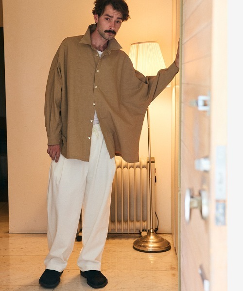 rehacer(レアセル)の「rehacer : Loop Wheel Tank Pants / ループウイール(吊り編み) タンク パンツ(その他パンツ・メンズ・グリーン/ネイビー/ブラック/アイボリー・MEDIUM/SMALL/LARGE)」の2枚目の写真