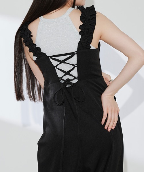 ECLAM(クラム)の「バックリボンデザインオールインワン(つなぎ/オールインワン・レディース・ブラック/グレー・M)」の20枚目の写真