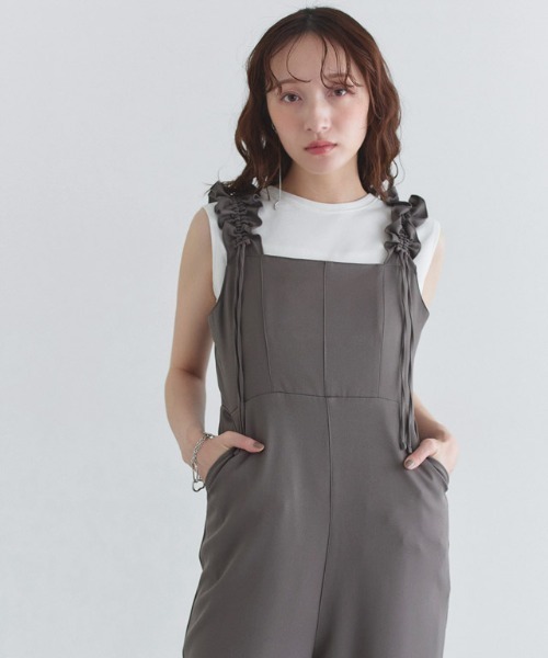 ECLAM(クラム)の「バックリボンデザインオールインワン(つなぎ/オールインワン・レディース・ブラック/グレー・M)」の13枚目の写真