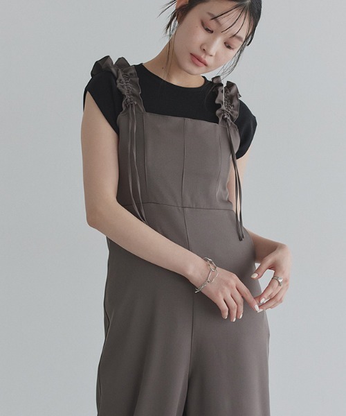 ECLAM(クラム)の「バックリボンデザインオールインワン(つなぎ/オールインワン・レディース・ブラック/グレー・M)」の7枚目の写真