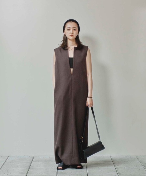 Pencil Pile Dress（マキシ丈/ロングワンピース）｜TODAYFUL