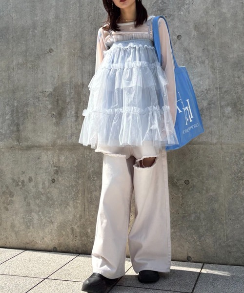 セール】tulle tiered tunic camisole（キャミソール）｜HONEY