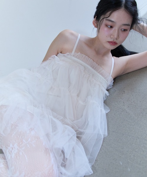 HONEY MI キャミソール tulle tiered tunic camisole : ZOZOTOWN