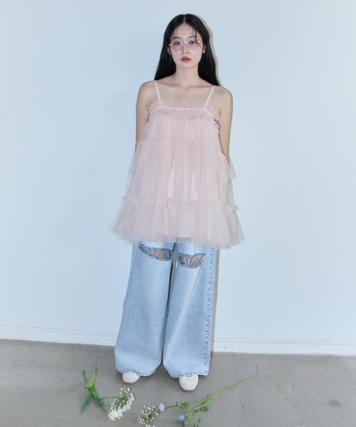トップス HONEY MI HONEY tulle frill camisole tulle frill camisole