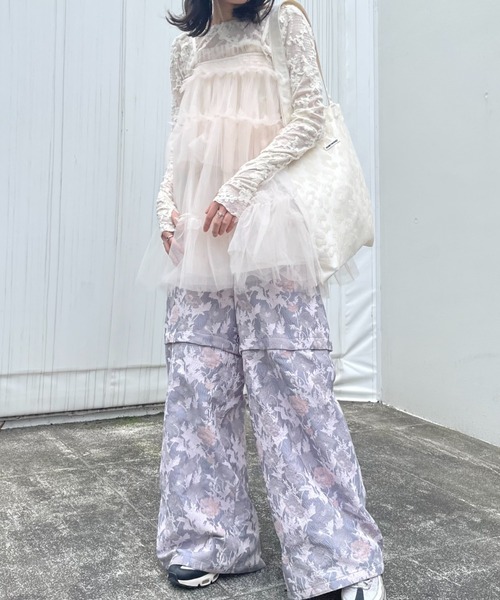 HONEY MI HONEY(ハニーミーハニー)の「tulle tiered tunic camisole(キャミソール・レディース・サックスブルー/オフホワイト/ピンク/ブラック・FREE)」の18枚目の写真