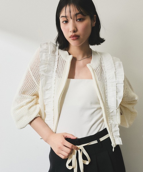 Adam et Rope&#39; - ワッフルカーディガン　ADAMETROPE&#39;FEMME ADAM ET ROPÉ FEMME(アダム エ ロペ ファム) カーディガン通販