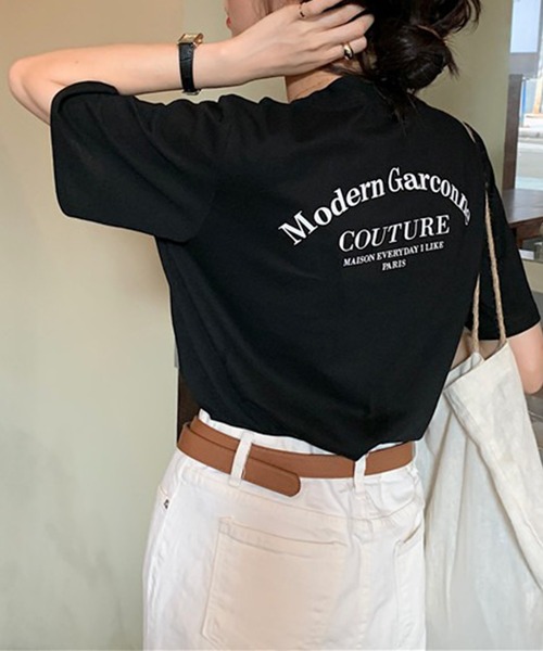 Lace Ladies(レースレディース)の「配色 ロゴ プリント クルーネック Tシャツ(Tシャツ/カットソー・レディース・ブラック/ホワイト・M/XL)」の4枚目の写真