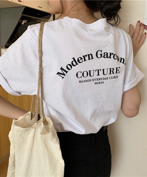 Lace Ladies(レースレディース)の「配色 ロゴ プリント クルーネック Tシャツ(Tシャツ/カットソー・レディース・ブラック/ホワイト・M/XL)」の12枚目の写真