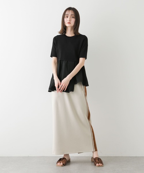 SENSE OF PLACE by URBAN RESEARCH（センスオブプレイスバイアーバンリサーチ）の「アシメペプラムセーター（ニット/セーター・レディース・アイボリー/ライトブルー/ブラック・ONE）」の7枚目の写真