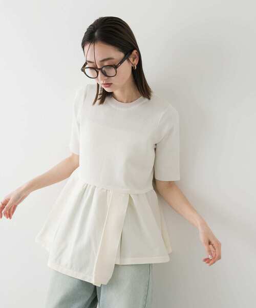 SENSE OF PLACE by URBAN RESEARCH（センスオブプレイスバイアーバンリサーチ）の「アシメペプラムセーター（ニット/セーター・レディース・アイボリー/ライトブルー/ブラック・ONE）」の11枚目の写真