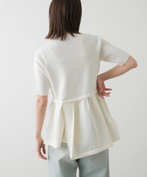 SENSE OF PLACE by URBAN RESEARCH（センスオブプレイスバイアーバンリサーチ）の「アシメペプラムセーター（ニット/セーター・レディース・アイボリー/ライトブルー/ブラック・ONE）」の14枚目の写真