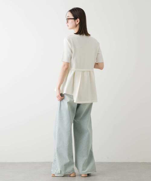 SENSE OF PLACE by URBAN RESEARCH（センスオブプレイスバイアーバンリサーチ）の「アシメペプラムセーター（ニット/セーター・レディース・アイボリー/ライトブルー/ブラック・ONE）」の16枚目の写真