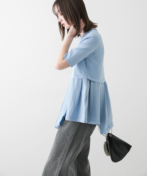 SENSE OF PLACE by URBAN RESEARCH（センスオブプレイスバイアーバンリサーチ）の「アシメペプラムセーター（ニット/セーター・レディース・アイボリー/ライトブルー/ブラック・ONE）」の18枚目の写真