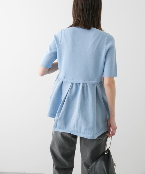 SENSE OF PLACE by URBAN RESEARCH（センスオブプレイスバイアーバンリサーチ）の「アシメペプラムセーター（ニット/セーター・レディース・アイボリー/ライトブルー/ブラック・ONE）」の19枚目の写真