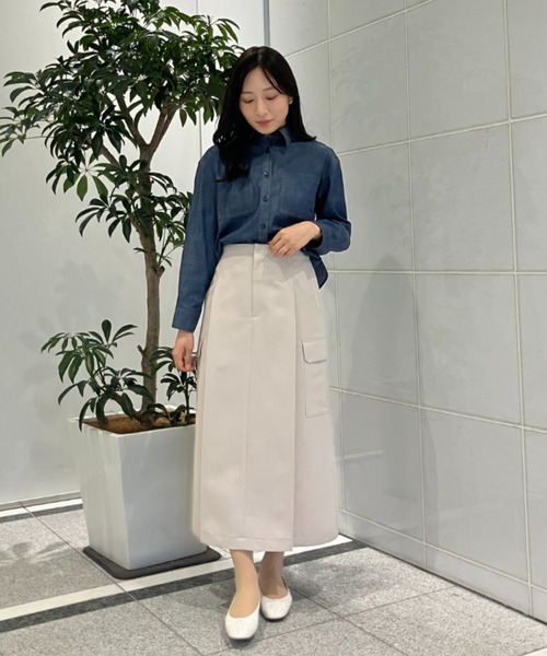 Sirin（シリン）の「ハイウエストカーゴスカート【2サイズ展開】（スカート・レディース・ライトベージュ/ライトオリーブ/ライトグレー・X-SMALL/SMALL）」の18枚目の写真