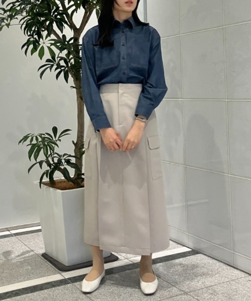 Sirin（シリン）の「ハイウエストカーゴスカート【2サイズ展開】（スカート・レディース・ライトベージュ/ライトオリーブ/ライトグレー・X-SMALL/SMALL）」の16枚目の写真