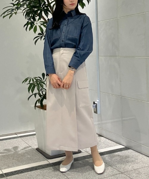 Sirin（シリン）の「ハイウエストカーゴスカート【2サイズ展開】（スカート・レディース・ライトベージュ/ライトオリーブ/ライトグレー・X-SMALL/SMALL）」の17枚目の写真