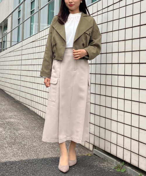 Sirin（シリン）の「ハイウエストカーゴスカート【2サイズ展開】（スカート・レディース・ライトベージュ/ライトオリーブ/ライトグレー・X-SMALL/SMALL）」の12枚目の写真