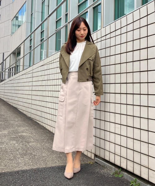 Sirin（シリン）の「ハイウエストカーゴスカート【2サイズ展開】（スカート・レディース・ライトベージュ/ライトオリーブ/ライトグレー・X-SMALL/SMALL）」の10枚目の写真