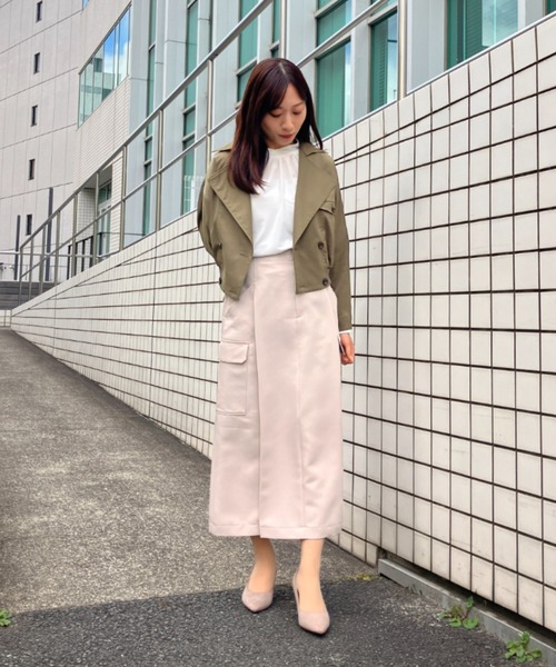 Sirin（シリン）の「ハイウエストカーゴスカート【2サイズ展開】（スカート・レディース・ライトベージュ/ライトオリーブ/ライトグレー・X-SMALL/SMALL）」の11枚目の写真