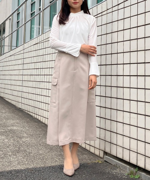 Sirin（シリン）の「ハイウエストカーゴスカート【2サイズ展開】（スカート・レディース・ライトベージュ/ライトオリーブ/ライトグレー・X-SMALL/SMALL）」の15枚目の写真