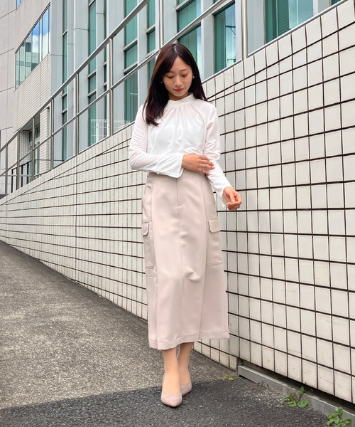 Sirin（シリン）の「ハイウエストカーゴスカート【2サイズ展開】（スカート・レディース・ライトベージュ/ライトオリーブ/ライトグレー・X-SMALL/SMALL）」の14枚目の写真