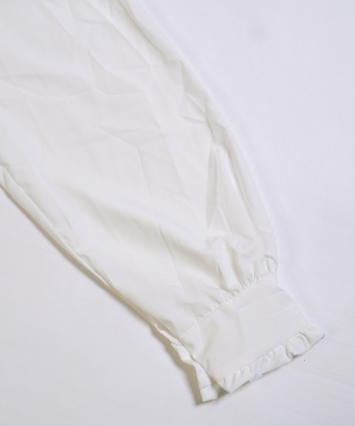 shopnikoniko（ショップニコニコ）の「ブラウス 長袖 襟 ビックカラー 白 レース 刺繍 キレイめ ビッグカラーシャツ（シャツ/ブラウス・レディース・ホワイト・フリー）」の10枚目の写真