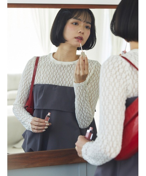 tシャツ 「Azusaさんコラボ」レーストップス レディース セール】＜Azusaさんコラボ＞レーストップス（Tシャツ