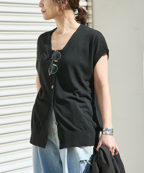 JOURNAL STANDARD（ジャーナルスタンダード）の「リネンレーヨンニュアンスベスト（ベスト・レディース・チャコールグレー/ブラック・FREE）」の9枚目の写真