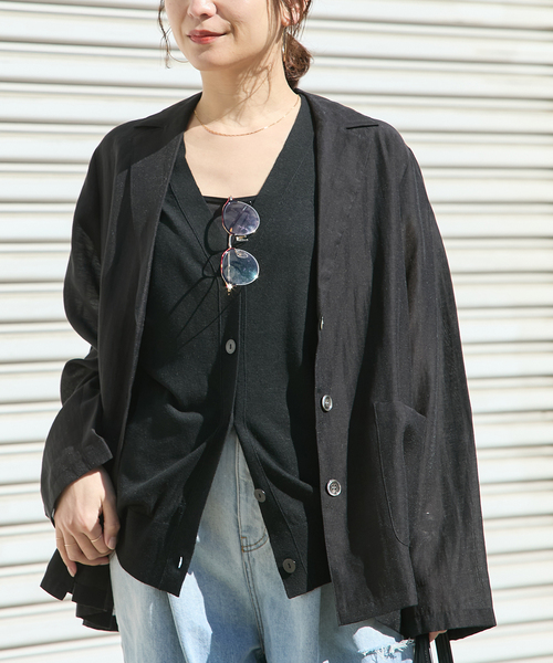 JOURNAL STANDARD（ジャーナルスタンダード）の「リネンレーヨンニュアンスベスト（ベスト・レディース・チャコールグレー/ブラック・FREE）」の10枚目の写真