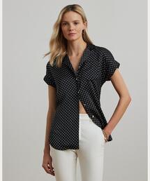 ブラウス シャツ ストライプド ショートスリーブ キャンプ シャツ レディース LAUREN RALPH ブラウス シャツ ストライプド ショートスリーブ