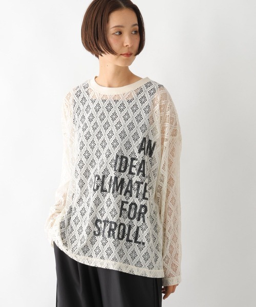 LEPSIM（レプシィム）の「レースメッシュロゴプルオーバー　327294（Tシャツ/カットソー・レディース・アイボリー/ブラック・FREE）」の2枚目の写真