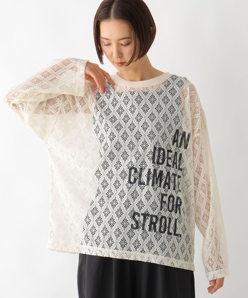 LEPSIM（レプシィム）の「レースメッシュロゴプルオーバー　327294（Tシャツ/カットソー・レディース・アイボリー/ブラック・FREE）」の4枚目の写真