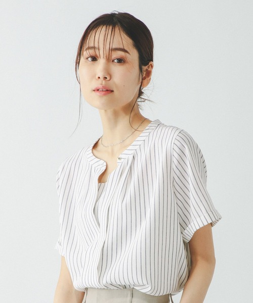 GLOBAL WORK（グローバルワーク）の「キレイつづく2WAYタック半袖/288566（シャツ/ブラウス・レディース・ホワイト系その他/コーラルピンク/ネイビー/ブルー系その他・MEDIUM/LARGE/SMALL）」の20枚目の写真