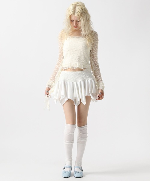 Liesse❥22000円オーバーシルエットギャザートップス今期 セール】【2025SS】レーストップス【ダンサーMomoca.さんコラボ