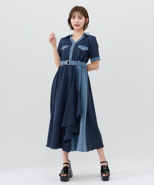 REDYAZEL（レディアゼル）の「バイカラーアシメフリルシャツ